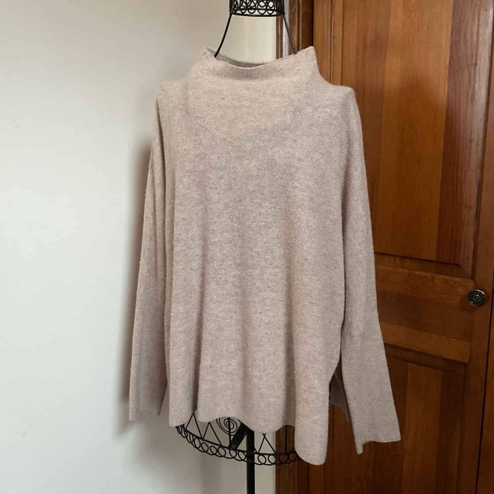 The Shea Oversized Boxy Cashmere Sweater by Maeve, oatmeal, Medium - Picture 2 of 8